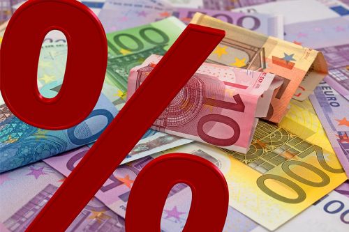 Prozentzeichen auf Geldscheinen